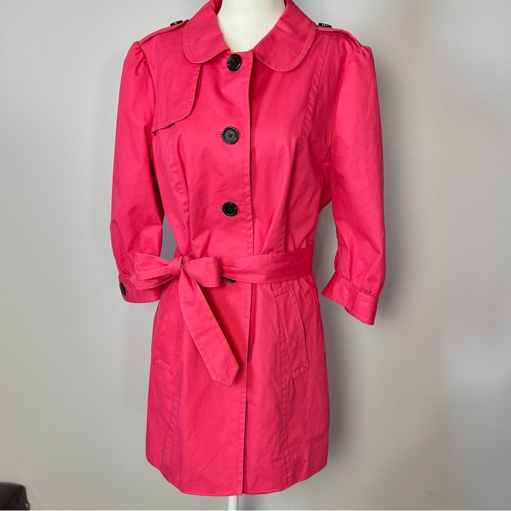 Banana Republic Hot Salmon Pink Women's Trench Coat with Belt